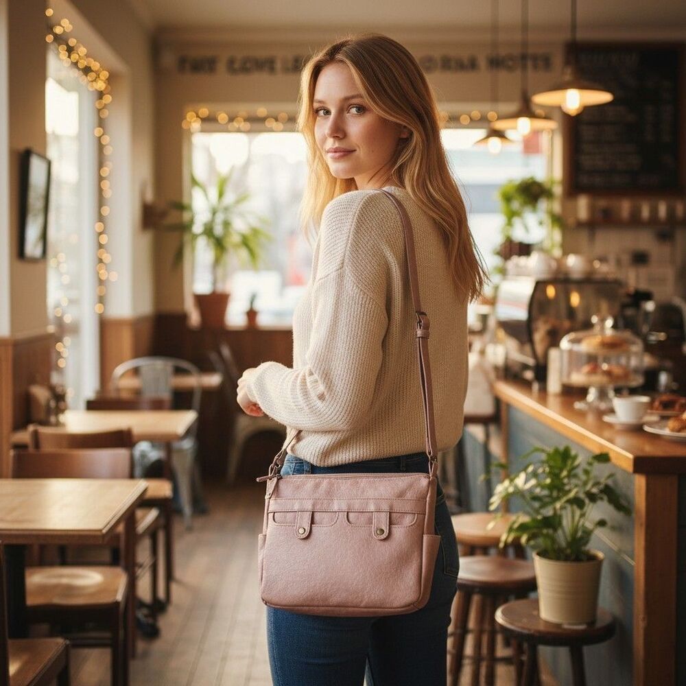 Bueno Faux Leather Purse Brown Adjustable Strap Crossbody Shoulder Bag
